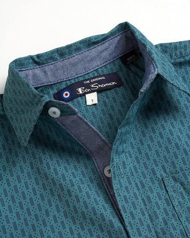 Ben Sherman Boys' Button Down Shirt - Casual Short Sleeve Woven Shirt - Kids' Collared Shirt for Boys (8-18) in Kuwait
