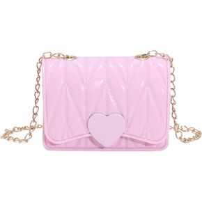 JUCHAO Little Girl Mini Shoulder Bag, Toddlers Girls' Kids Purse Crossbody Heart Purse for Kids Girls (Orange)