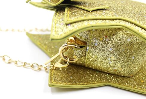 ZGMYC Little Girls Glitter Sequins Crossbody Purse Star-Shaped Bowknot Shoulder Bag Satchel (Gold) in Kuwait