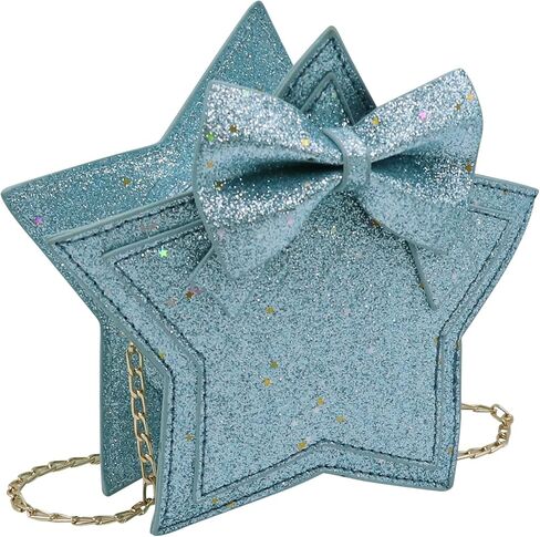 ZGMYC Little Girls Glitter Sequins Crossbody Purse Star-Shaped Bowknot Shoulder Bag Satchel (Gold) in Kuwait