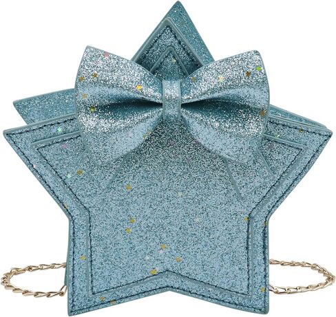 ZGMYC Little Girls Glitter Sequins Crossbody Purse Star-Shaped Bowknot Shoulder Bag Satchel (Gold) in Kuwait