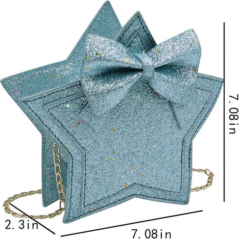 ZGMYC Little Girls Glitter Sequins Crossbody Purse Star-Shaped Bowknot Shoulder Bag Satchel (Gold) in Kuwait