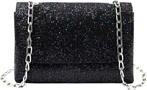 Women Glitter Sequins Crossbody Shoulder Bag Evening Bag Purse Handbag Wrist Bag in Saudi Arabia