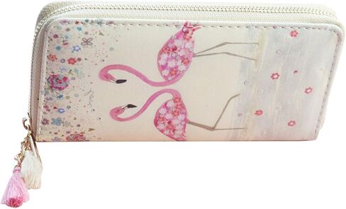 Timlee لطيف يونيكورن محافظ طويلة محافظ الوردي فلامنغو مع شرابات محفظة طويلة الفتيات هدية عيد الميلاد (فلامنغو) in Kuwait