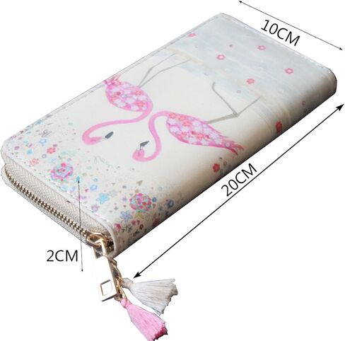 Timlee لطيف يونيكورن محافظ طويلة محافظ الوردي فلامنغو مع شرابات محفظة طويلة الفتيات هدية عيد الميلاد (فلامنغو) in Kuwait