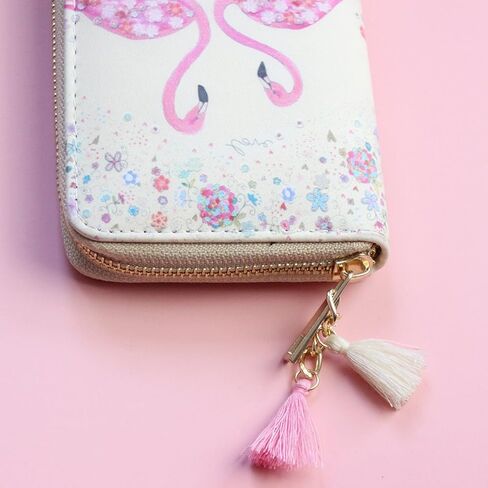 Timlee لطيف يونيكورن محافظ طويلة محافظ الوردي فلامنغو مع شرابات محفظة طويلة الفتيات هدية عيد الميلاد (فلامنغو) in Kuwait