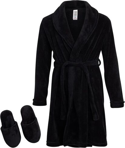 Too Cool 2 Sleep Boys Bathrobe-Super Soft Plush Fleece Robe and Slippers (5-16) in Kuwait
