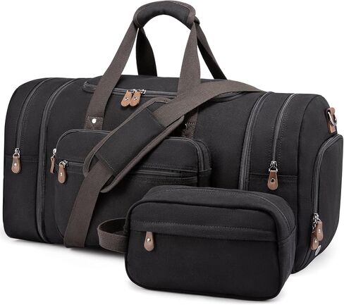 Sucipi Canvas Duffle Bag for Travel Overnight Carry on Bag with Shoe Compartment Weekender Duffel Bag with Toiletry Bag for Airplanes in Kuwait