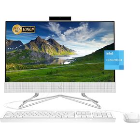 2022 Newest HP All-in-One Desktop, 21.5" FHD Display, Intel Celeron J4025 Processor, 16GB RAM, 512GB PCIe SSD, Webcam, HDMI, RJ-45, Wired Keyboard&Mouse, WiFi, Windows 11 Home, White in Saudi Arabia