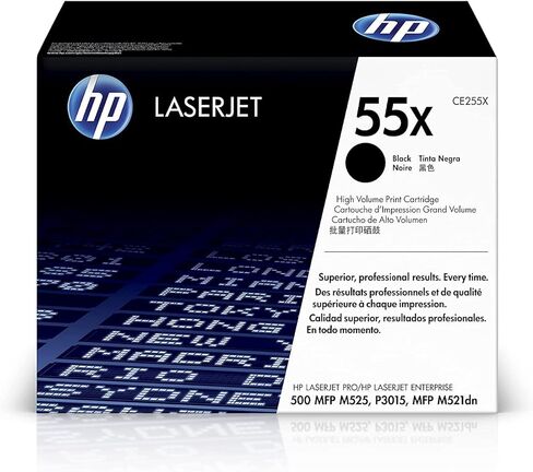 Original HP 55X Black High-yield Toner Cartridge | Works with HP LaserJet Enterprise 500 MFP M525 Series, HP LaserJet Enterprise P3015 Series, HP LaserJet Pro MFP M521 Series | CE255X in Saudi Arabia
