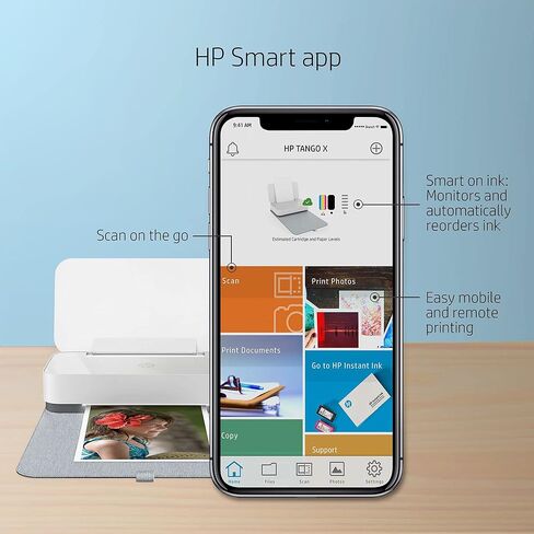 HP Tango X Smart Wireless Printer with Indigo Linen -cover – Mobile Remote Print, Scan, Copy, HP Instant Ink (3DP64A) in Kuwait