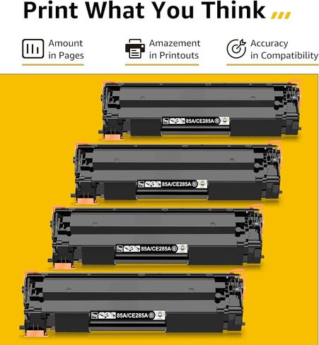 CMYBabee Compatible Toner Cartridges Replacement for HP 85A CE285A P1102W Toner for HP P1102W P1109W P1102 M1212NF M1217NFW P1006 P1005 P1505 Ink Printer (Black, 4-Packs) in Kuwait