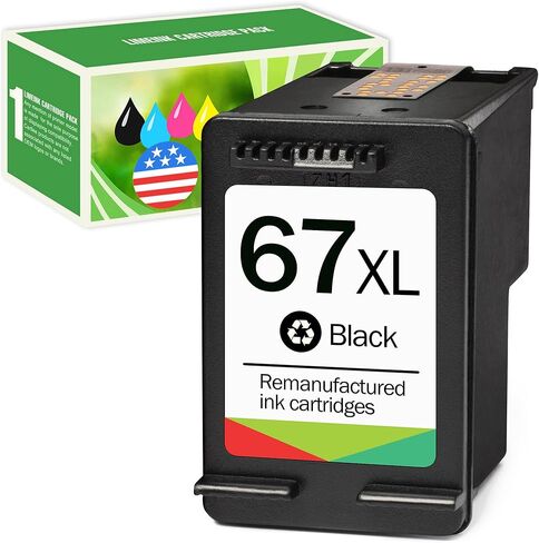 Limeink Remanufactured Ink Cartridge Replacement for HP Ink 67 XL for HP 67xl Ink cartridges Black Ink for HP 67 for HP Printer Ink Deskjet 2700 Envy 6000 6055 4155e 2755e pro 6400 Black in Saudi Arabia