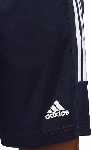 adidas Mens 3 Stripe Shorts with Zipper Pockets (Legend Ink/Legend Ink/White, X-Large) in Saudi Arabia