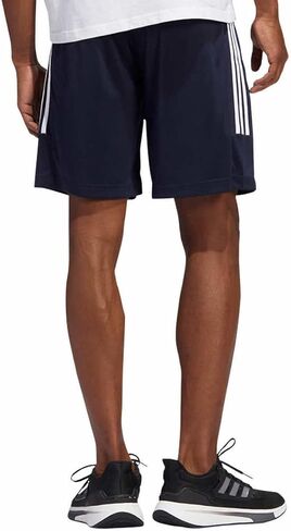 adidas Mens 3 Stripe Shorts with Zipper Pockets (Legend Ink/Legend Ink/White, X-Large) in Saudi Arabia
