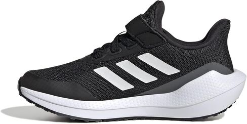 adidas Unisex-Child EQ21 Running Shoe, Black/White/Grey (Elastic), 4.5 in Kuwait
