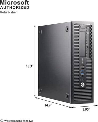 كمبيوتر مكتبي HP Elite ذو الشكل الصغير، Intel Quad Core i5-4570 حتى 3.6 جيجا هرتز، 16 جيجا رام، 240 جيجا SSD، USB WiFi، دعم 4K، DP، VGA، Windows 10 Pro 64 لغة تدعم اللغة الإنجليزية/الإسبانية/الفرنسية (متجدد) in Saudi Arabia