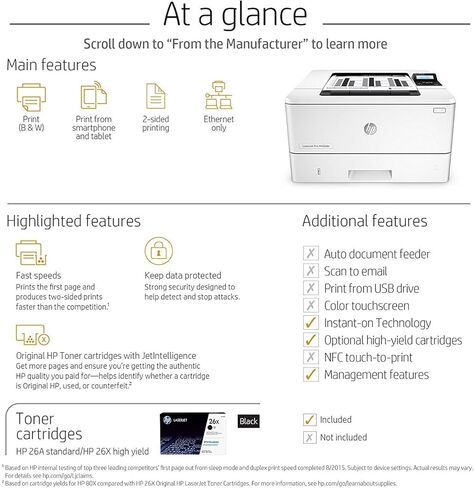 HP Laserjet Pro M402dn Monochrome Printer, Amazon Dash Replenishment Ready (C5F94A) (Renewed) in Kuwait