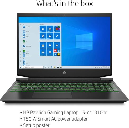 HP Pavilion Gaming 15 Laptop, NVIDIA GeForce GTX 1650, AMD Ryzen 5 4600H, 8GB DDR4 RAM, 512 GB PCIe NVMe SSD, 15.6" Full HD, Windows 10 Home, Backlit Keyboard (15-ec1010nr, 2020 Model) in Saudi Arabia