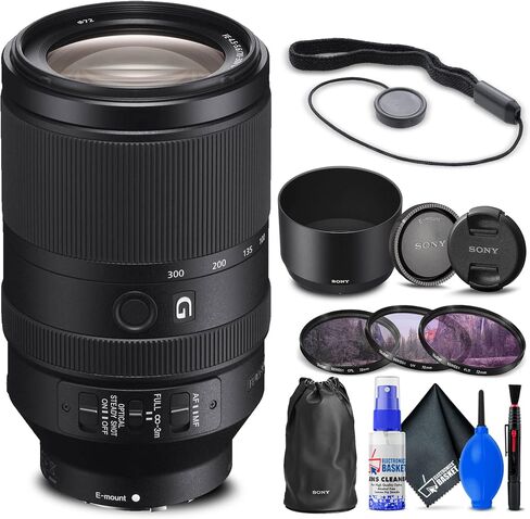 Sony FE 70-300mm f/4.5-5.6 G OSS Lens (SEL70300G) + Filter Kit + Lens Cap Keeper + Cleaning Kit + More (Renewed) in Saudi Arabia