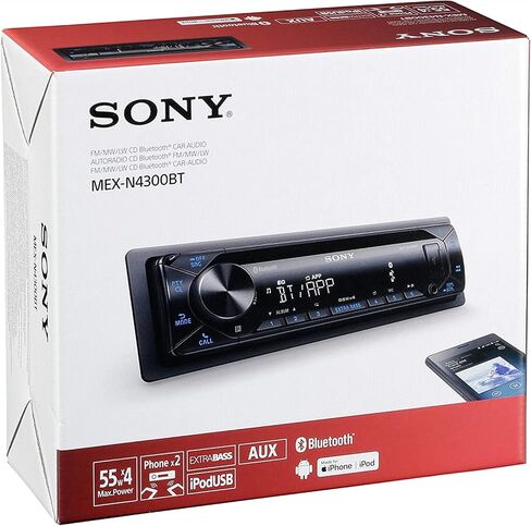 Sony MEX-N4200BT Single-Din in-Dash Built-in Bluetooth CD / MP3, AM/FM Front USB, Auxiliary, Pandora, Spotify, iHeartRadio, iPod / iPhone and Android Controls Car Stereo Receiver in Kuwait