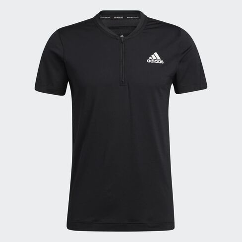 adidas AEROREADY Lyte RYDE Short Sleeve Zip Tee Men's in Saudi Arabia