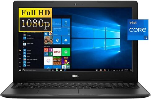 2022 Newest Dell Inspiron 15 3000 Laptop, 15.6" Full HD 1080P Display, 10th Gen Intel Core i7-1065G7 Quad-Core Processor, 16GB RAM, 512GB SSD, Webcam, HDMI, Wi-Fi, Windows 10, Black in Saudi Arabia