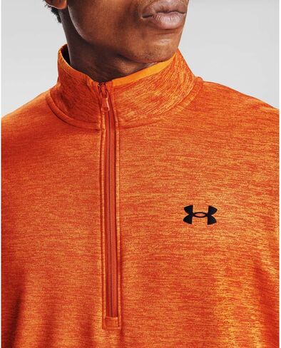 Under Armour Men's Armour Fleece 1/2 Zip T-Shirt , Vibe Orange (850)/Black , Small in Saudi Arabia
