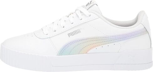 PUMA Carina Leather Prismatic Sneaker White Silver, 11.5 US Unisex Little Kid in Saudi Arabia