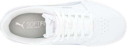 PUMA Carina Leather Prismatic Sneaker White Silver, 11.5 US Unisex Little Kid in Saudi Arabia