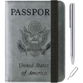 Airtag Passport Holder Cover Wallet Case Travel Essentials Travel Must Haves Leather Travel Wallet Rfid Blocking Vacation Travel Accessories for Men Women (117#Black)