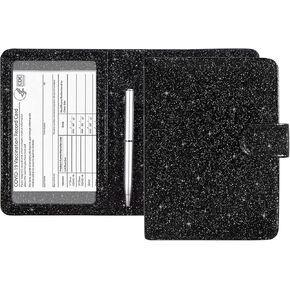 ACdream Unisex Faux Leather Passport and Vaccine Card Holder, Glitter Rose, RFID Blocking, 20 x 3.5 x 2.5 in