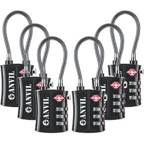 ANVIL TSA Approved Cable Luggage Locks 3 Digit Combination Padlock with Zinc Alloy Steel Cable Lock Ideal for Travel Suitcase, Backpack, Lockers,Case,Toolbox in Saudi Arabia