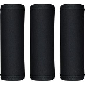 3pcs Neoprene Luggage Handle Wrap for Suitcase Identifier Travel Bag Wraps Luggage ID Tags Door Handle Sleeve Cover (Blackx3)