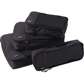 Amazon Basics 4 Piece Packing Travel Organizer Cubes Set, Medium, Gray in Saudi Arabia