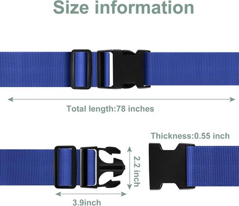 4 Pieces Luggage Straps, Heavy Duty with Quick-Release Buckle Suitcase Safe Belt with Name Card, Adjustable Suilcase Straps, Black in Kuwait