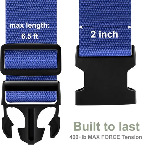 4 Pieces Luggage Straps, Heavy Duty with Quick-Release Buckle Suitcase Safe Belt with Name Card, Adjustable Suilcase Straps, Black in Kuwait
