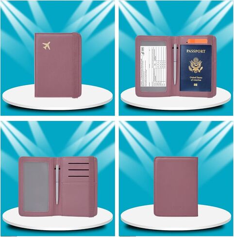 ZOPPEN Passport Holder Wallet, Passport Cover Travel Wallet Women Travel Essentials Accessories Document Organizer Travel Must Haves Rfid Blocking Cover Case for Women and Men, Blue in Kuwait