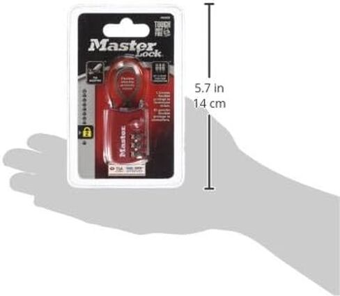 Master Lock TSA Set Your Own Combination Luggage Lock, TSA Approved Lock for Backpacks, Bags and Luggage, Colors May Vary in Kuwait