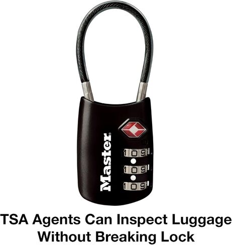 Master Lock TSA Set Your Own Combination Luggage Lock, TSA Approved Lock for Backpacks, Bags and Luggage, Colors May Vary in Kuwait