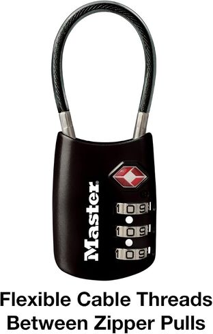 Master Lock TSA Set Your Own Combination Luggage Lock, TSA Approved Lock for Backpacks, Bags and Luggage, Colors May Vary in Kuwait