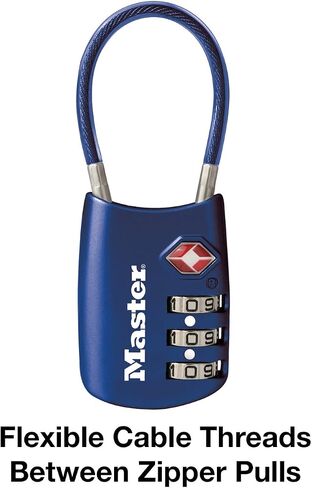 Master Lock TSA Set Your Own Combination Luggage Lock, TSA Approved Lock for Backpacks, Bags and Luggage, Colors May Vary in Kuwait