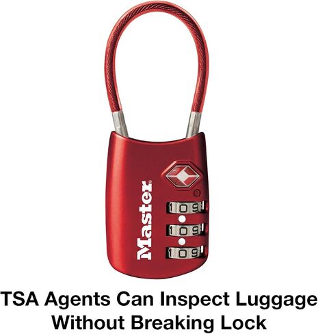 Master Lock TSA Set Your Own Combination Luggage Lock, TSA Approved Lock for Backpacks, Bags and Luggage, Colors May Vary in Saudi Arabia