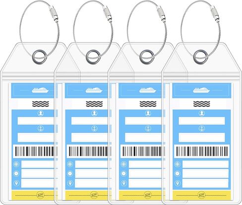 NCL Luggage Tag Holders by Cruise On [4 Pack] Fits Printed (Not Mailed) Norwegian Cruise Line Ships & Tags for Cruises in 2023 & 2024 in Saudi Arabia