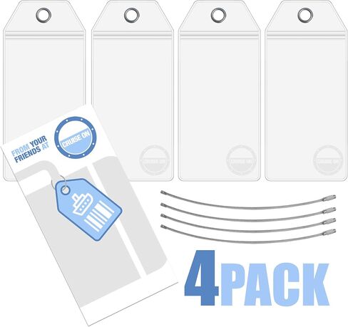NCL Luggage Tag Holders by Cruise On [4 Pack] Fits Printed (Not Mailed) Norwegian Cruise Line Ships & Tags for Cruises in 2023 & 2024 in Saudi Arabia