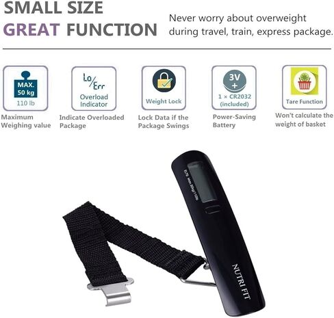NUTRI FIT Luggage Scale Portable Handheld Baggage Scale Suitcase Scale for Travel P05 in Kuwait