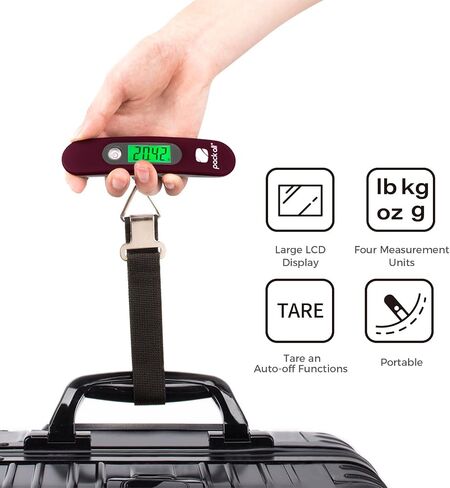 pack all 110 Lbs Luggage Scale, Digital Handheld Luggage Scale, Baggage Scale, Travel Weight Scale for Luggage with Backlit LCD Display, Battery Included, Blue in Kuwait