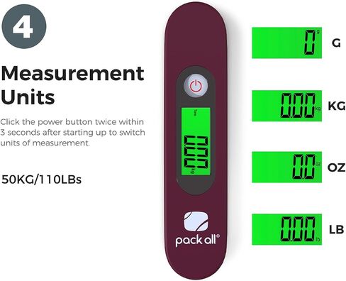 pack all 110 Lbs Luggage Scale, Digital Handheld Luggage Scale, Baggage Scale, Travel Weight Scale for Luggage with Backlit LCD Display, Battery Included, Blue in Kuwait