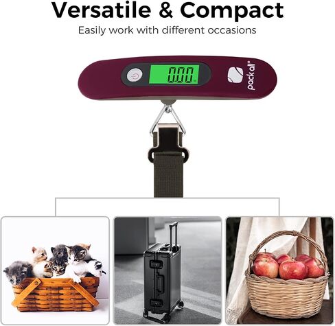 pack all 110 Lbs Luggage Scale, Digital Handheld Luggage Scale, Baggage Scale, Travel Weight Scale for Luggage with Backlit LCD Display, Battery Included, Blue in Kuwait