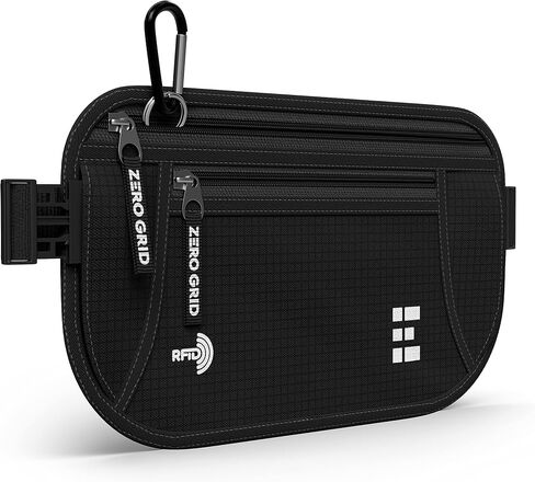 Money Belt for Secure Travel - Concealed Travel Pouch w/RFID Blocking - Secure Important Documents and Money - Durable, Water-Resistant Rip-Stop Nylon w/RFID Sleeves Set in Saudi Arabia